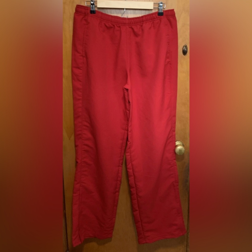 Holloway Women's Red Wind Pants Ankle Zippers Pockets Size Large